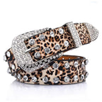 Boho Leopard Print Leather Belt