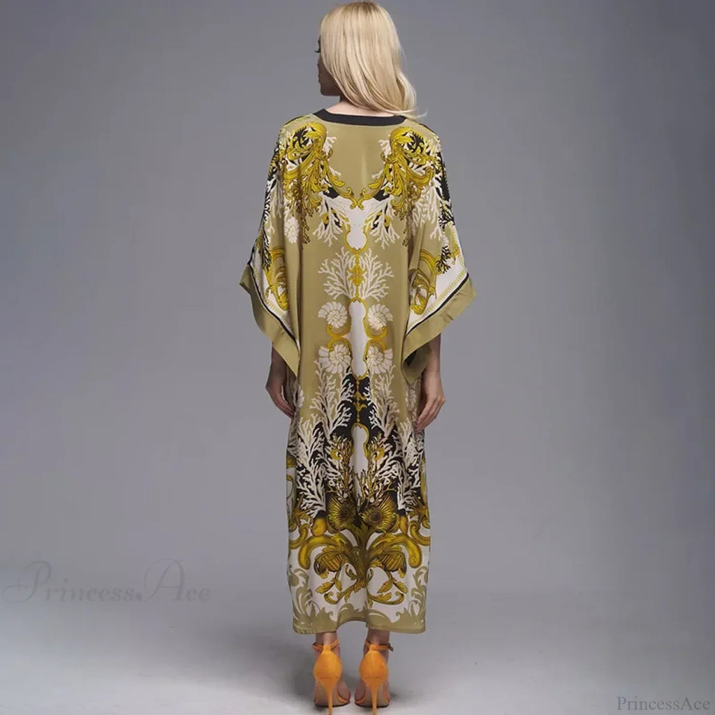 Boho Floral Print Beach Cover Up