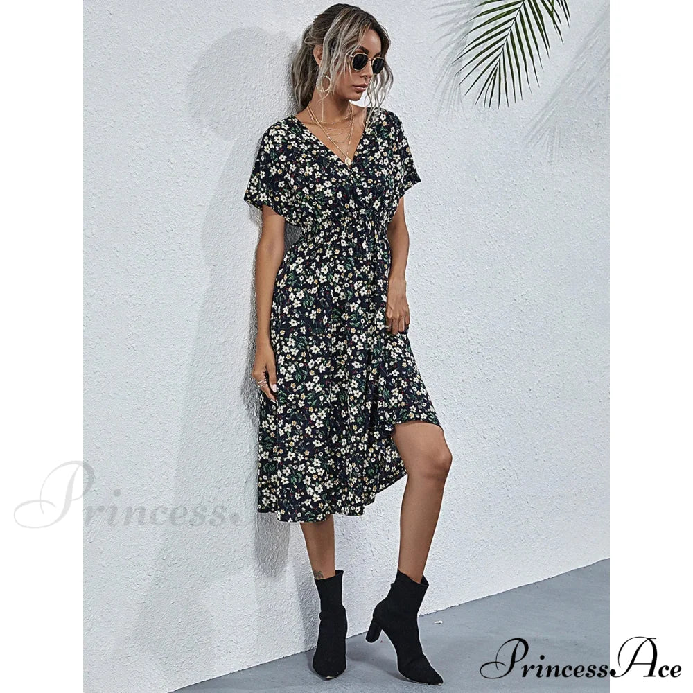 Boho Loose Midi Dress for Women