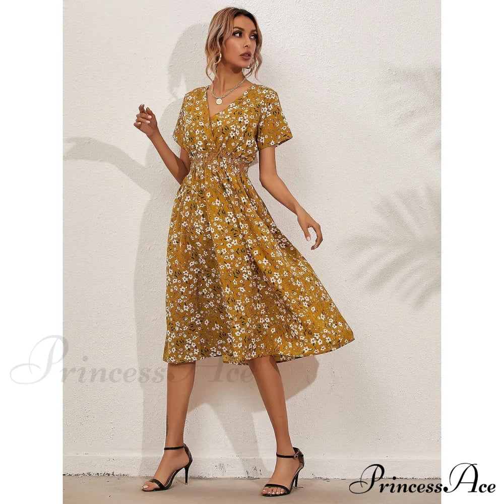 Boho Loose Midi Dress for Women