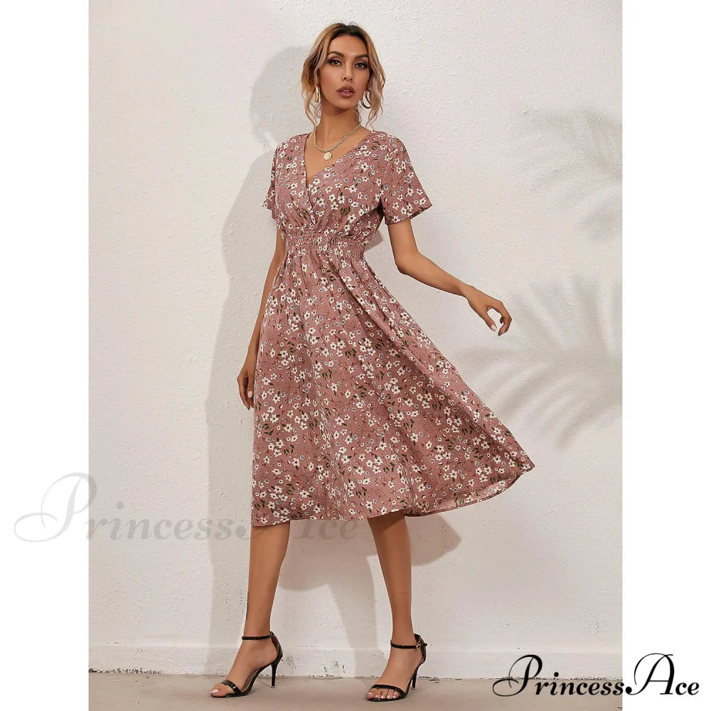 Boho Loose Midi Dress for Women