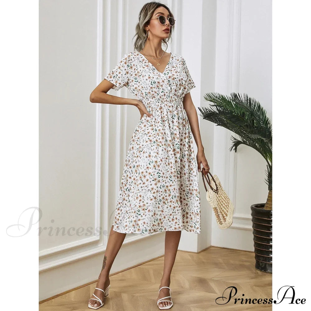 Boho Loose Midi Dress for Women