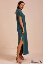Boho Print Stylish Slit Dress