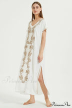 Boho Print Stylish Slit Dress