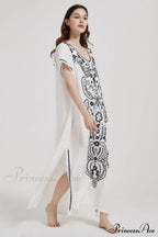 Boho Print Stylish Slit Dress