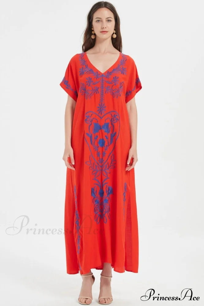 Boho Print Stylish Slit Dress