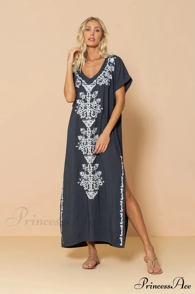 Boho Print Stylish Slit Dress