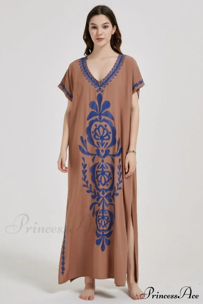 Boho Print Stylish Slit Dress