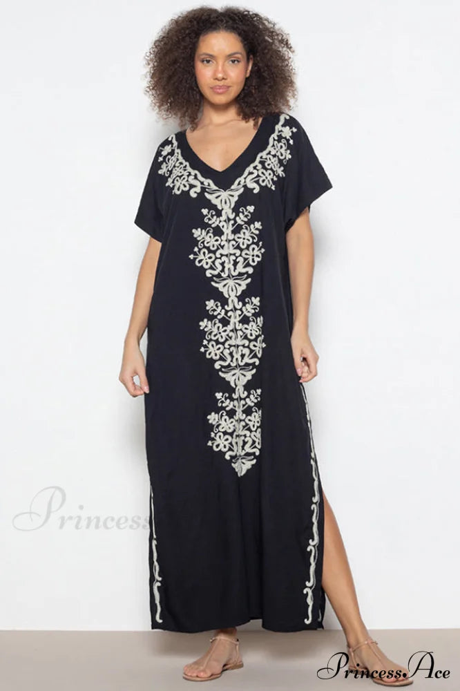 Boho Print Stylish Slit Dress