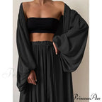 Boho Solid Color Plus Size Women's 3-Piece Set