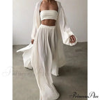 Boho Solid Color Plus Size Women's 3-Piece Set