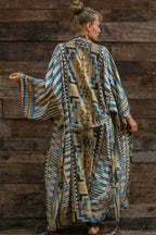 Boho Tie Stylish Dye Kimono Blouse