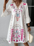 Boho V-neck Floral Party Dress