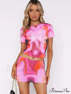 Bold Blue Pixelated Two-Piece Set - Digital Diva