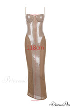 Bonita Brown Stylish Sequined Maxi Dress