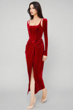 Bardou Pleated and Twisted Ultra Maxi Dress