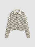 Sophisticated Stripe Breton Collared Pullover