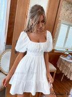 BOW BACKPACK SQUARE NECK DRESS