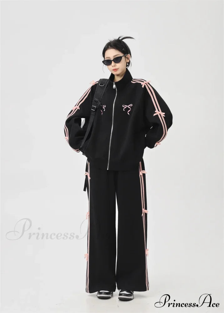 Bow Elegant Tracksuit Set