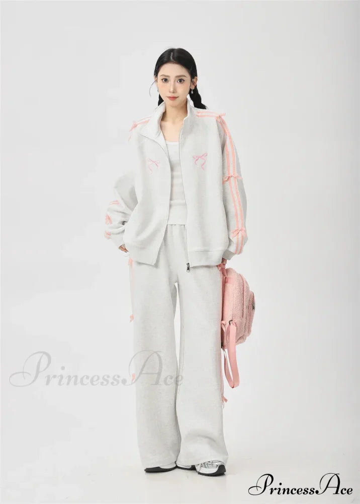 Bow Elegant Tracksuit Set
