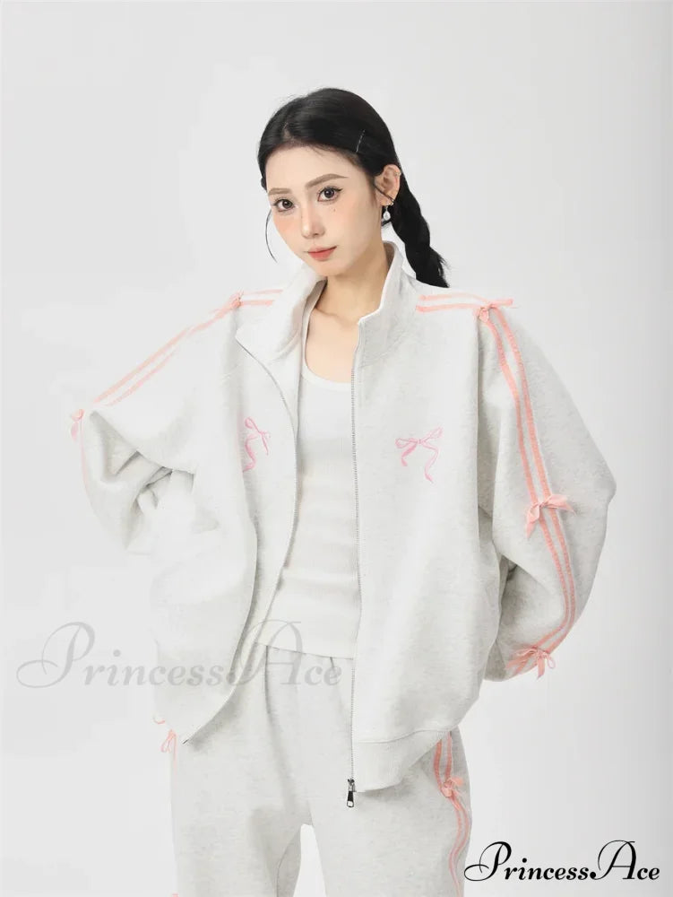Bow Elegant Tracksuit Set