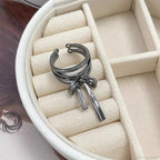 Bow Ribbon Gothic Adjustable Ring