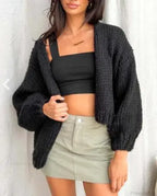 Bow Tie Front V-neck Cardigan