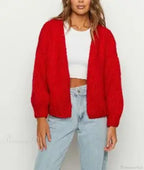 Bow Tie Front V-neck Cardigan