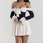 Mademoiselle Bow Off Shoulder Dress