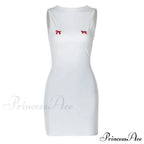 Bows Open Back Charming Sleeveless Mini Dress