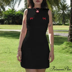Bows Open Back Charming Sleeveless Mini Dress