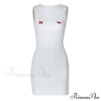 Bows Open Back Charming Sleeveless Mini Dress