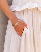 Brave Soul Pocketed Halter Maxi Dress Champagne