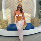 Brazil Long Dress Bandeau Three Piece Swimsuit