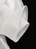 Brief Large with Ruffles Peplum - and Gown White Detail Party Sleeves Size