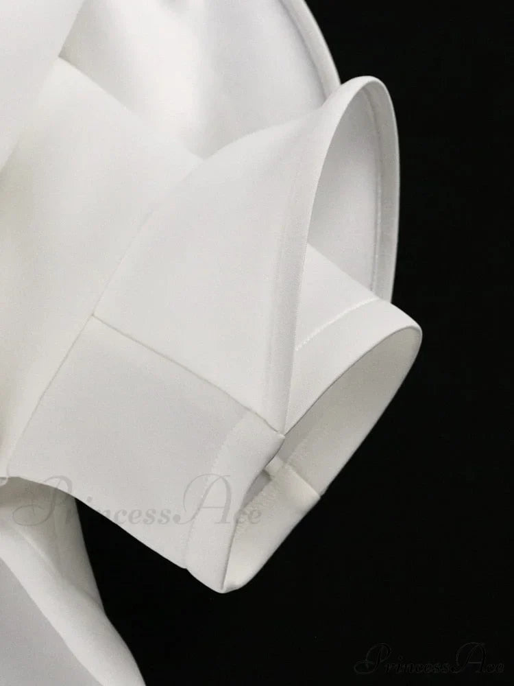 Brief Large with Ruffles Peplum - and Gown White Detail Party Sleeves Size