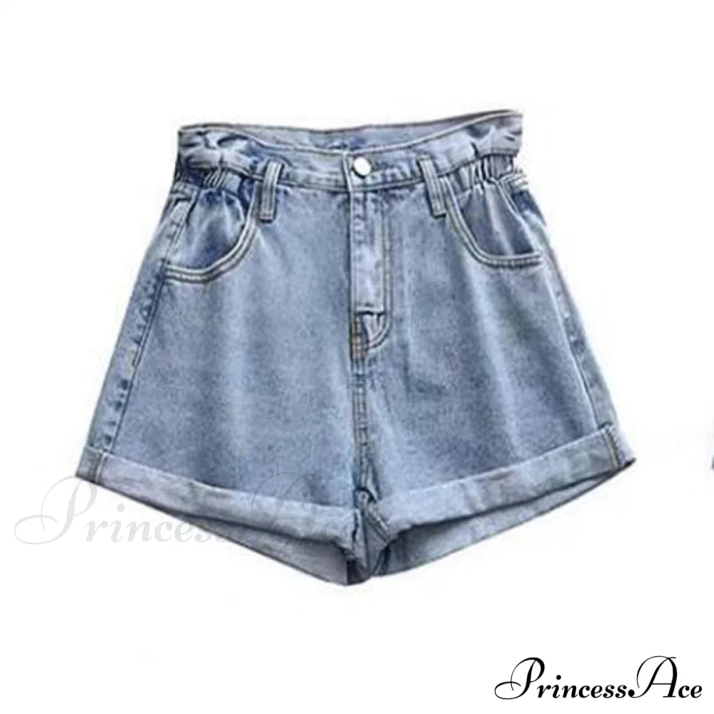 Brief Warm-Season Casual Waist Fashion Elastic Leg Women High Jeans Shorts Waist Denim Wide Loose Size Plus Female