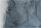Brief Warm-Season Casual Waist Fashion Elastic Leg Women High Jeans Shorts Waist Denim Wide Loose Size Plus Female