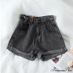 Brief Warm-Season Casual Waist Fashion Elastic Leg Women High Jeans Shorts Waist Denim Wide Loose Size Plus Female