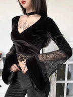 Bright Lace Sleeve Knit Top
