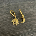 Bright Lunar Heavenly Dark Hoop Earring