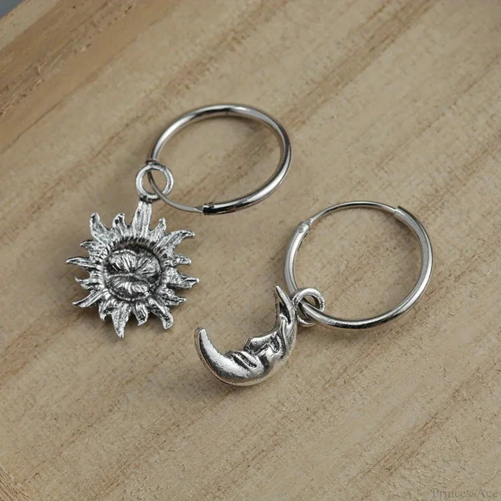 Bright Lunar Heavenly Dark Hoop Earring