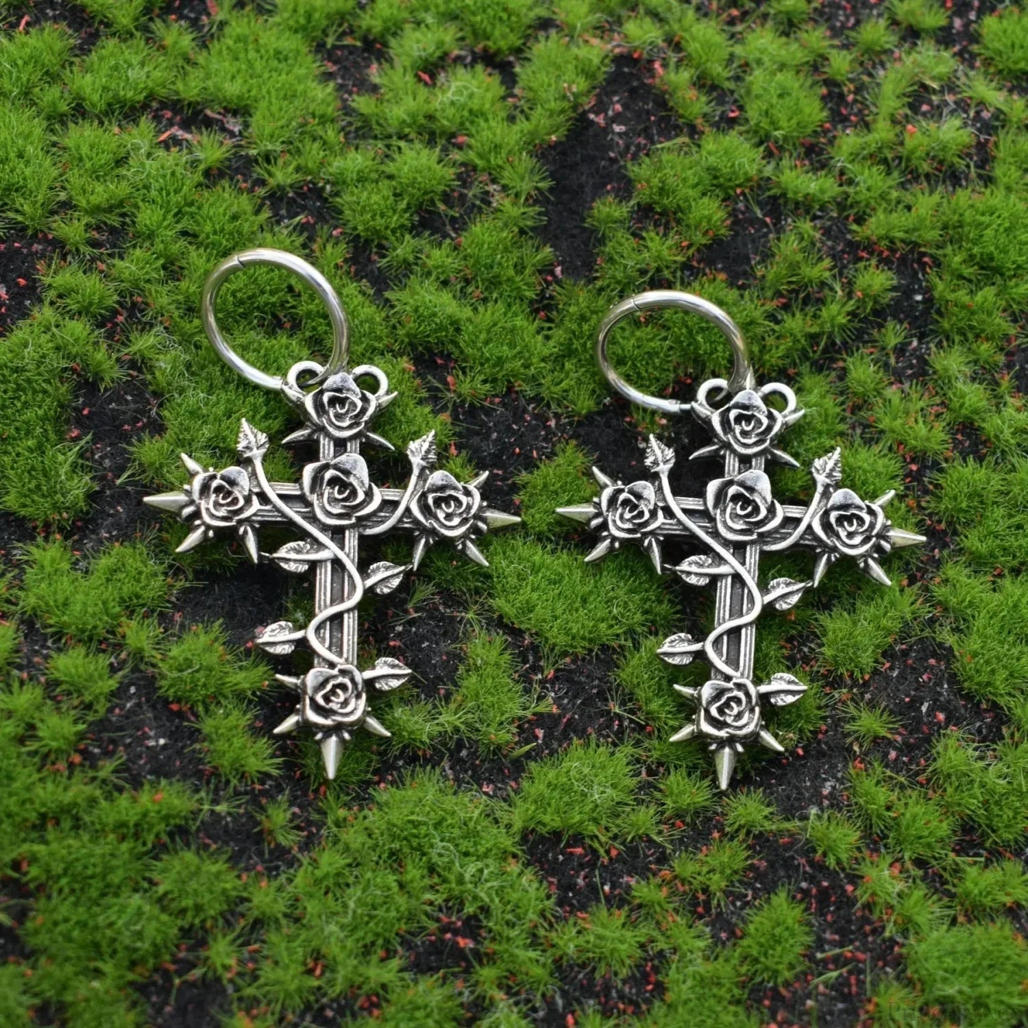 Bright Lunar Heavenly Dark Hoop Earring