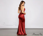 Bristol Formal Stylish Satin Lace-Up Dress