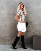 Britain Contrast Knit Poplin Dress FINAL