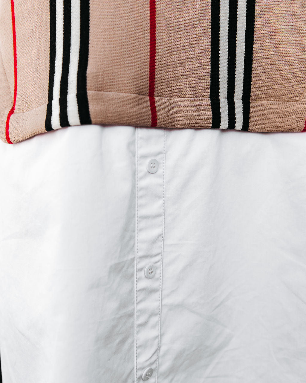 Britain Contrast Knit Poplin Dress FINAL