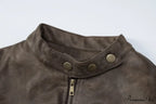 Brown Biker Stylish Faux Leather Jacket