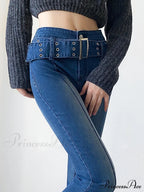 Brown Vintage Flared Hight Waist Jeans