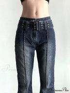 Brown Vintage Flared Hight Waist Jeans