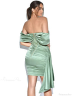 Burgundy Draping Off Shoulder Corset Sexy Velvet Slim Bodycon Mini Party Dress